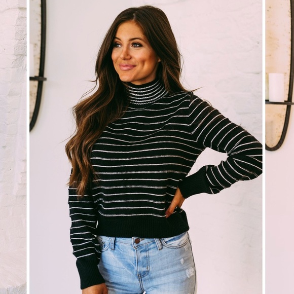 Sweaters - Cropped Stripe Sweater: These Three